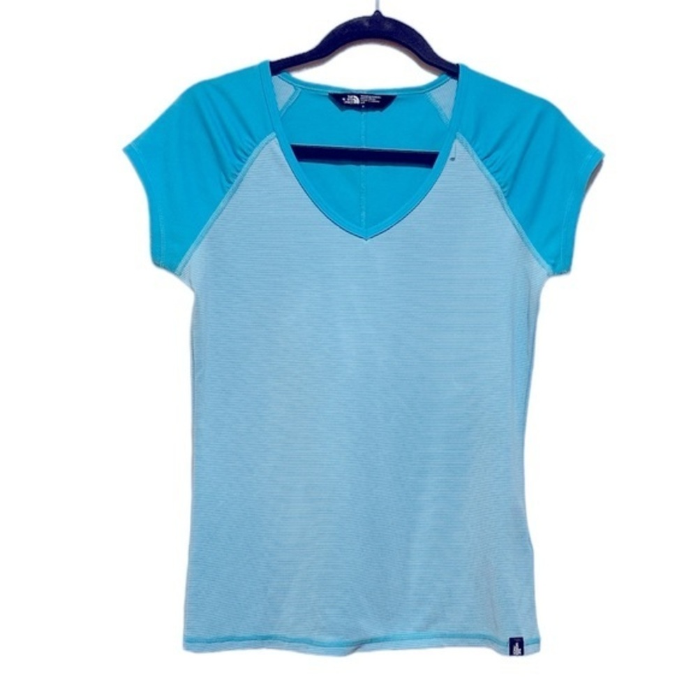 THE NORTH FACE GORPCORE STRIPE BLUE SHORT SLEEVE CREW NECK TOP S - Picture 2 of 11